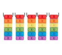 YISIMIN Rainbow Sensory Chew Necklaces, 5 Pack Silicone Chew Necklace Bundle for Kids and Adults with Anxiety Autism ADHD SPD Needs, Autism Sensory Necklaces for Chewing
