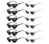 YISIZES 12 Pcs Ladies Sunglasses, Cat Eye Vintage Women Sunglasses UV400 Protection 90S Retro Glasses for Women Men Teenager Eyewear Party Wedding Birthday Outdoor
