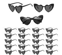 YISIZES 24 Pack Love Heart Shaped Sunglasses, Womens White Sun Glasses Novelty Eyewear for Wedding Birthday Hen Party, Photo Shoot Decorations for Ladies Men Teenager Grils Bride and groom Bridesmaid