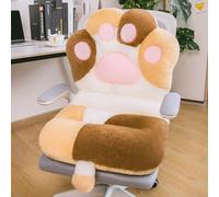 YISLEND Cat Paw Cushion Kawaii Plush Desk Seat Cushions, Comfy Chair Cushion Non-Slip Seating Pad for Dorm Office Desk Gaming Chair, Cute Gaming Accessories Room Bedroom Decor (Brown, 19.6"x35.4")