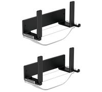 YISMAN Wall-mounted Pot Lid Rack,Cutting Board Shelf,Self-adhesive Carbon Steel Pot Cover Storage Rack,with Drain Pan 2 Sets