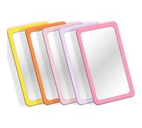 yisncka 5 Pcs Small Mirrors for Kids Unbreakable Shatter Proof Mirror 6 x 4 Inches Round Corners Square Unbroken Mirrors for School Classroom Bathroom DIY Crafts (Candy)