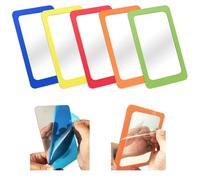 yisncka 5 Pcs Small Mirrors for Kids Unbreakable Shatter Proof Mirror 6 x 4 Inches Round Corners Square Unbroken Mirrors for School Classroom Bathroom DIY Crafts (Bright Colors)