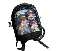 YISONHONDA Backpack Ita Mini With Pin Display Insert & Cute Pins - Kawaii Japanese Anime Bag For School Teens Girls-a Black Board-30x23x12cm No Badges