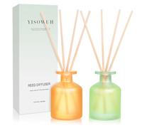 YISOWUH Reed Diffuser - Jasmine Lily&Citrus 3.38oz (100ml) 2 Pack Essential Oil Reed Diffuser Set with 8 Sticks, Long Lasting Fragrance for Home, Bathroom, Bedroom, Room, Decor, Gifts