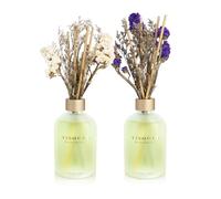 YISOWUH Reed Diffuser - Jasmine Lily & Grapefruit 6.76oz（200ml） 2 Packs Flower Essential Oil Reed Diffuser Set with 16 Sticks - Long Lasting Fragrance for Home Bedroom Bathroom Room Shelf Decor