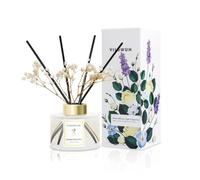 YISOWUH Reed Diffuser Set,5.28 fl oz (150 ml) - Jasmine Green Tea Oil Diffusers with 8 Reed Sticks