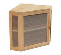 YISSALE 2 Tiers Bread Storage Box, Bamboo Bread Box, Breadbox, Storage Cabinet for Pantries, Dining Areas