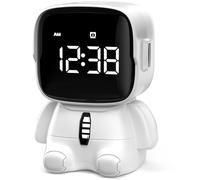 YISSVIC Kids Alarm Clock Digital Bedside Clock with Snooze, Countdown Timer, 2 Independent Alarms, Rechargeable, Suitable for Bedroom and Office