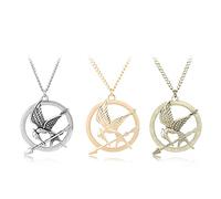 Yissw 3Pcs Hunger Games Mocking Birds Personality Symbol Necklace Set Birds Animal Film Television Props for Women Men, Zinc, zinc alloy