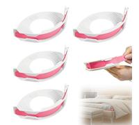 Yistoi Pack of 4 Bed Sheet Holders Hold Sheets Firm and Firm, Fitted Sheet Holder Adjustable, No More Loose Sheets, Matching, Easy One-time Installation (Pink)