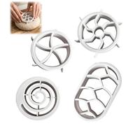 Yistoi Pack of 4 bread stamps, there are 4 types of patterns