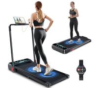 YISUFO Folding Treadmills, 2 in 1 Under Desk Treadmill, 2.5HP Walking Pad, Running Machine for Home Office with Remote Control | LED Display | 0.6-7.5MPH | Free Installation