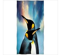YISUMEI Bath Towel Penguin Motif Microfibre Printed Beach Towel 70 x 140 cm