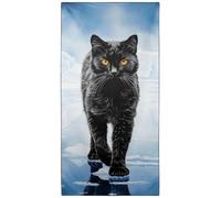 YISUMEI Black Cat Beach Towels for Adults Extra Large 180 x 90 cm, Microfibre Quick Dry Towel for Travel Swimming Camping Sports