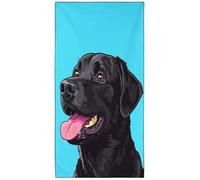 YISUMEI Black Labrador Retriever Beach Towel Large 180x90cm, Quick-Dry Microfiber Towel with Carry bag, Super Absorbent, Sand-Free, Lightweight Travel Towel for Beach, Gym, Pool