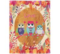 YISUMEI Blanket 150 x 200 cm Soft Fleece Blanket Bed Throw Owl Love