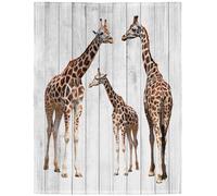 YISUMEI Blanket 75 x 100 cm Soft Flannel Fleece Blanket Throw Giraffe Wood Grain