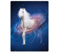 YISUMEI Blanket Blankets Soft Flannel Soft Fleece Blanket Bed Throw Galaxy Unicorn White, Polyester, White, 75x100 cm