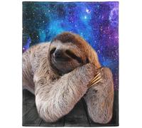 YISUMEI Blanket Soft Flannel Soft Fleece Blanket Bed Throw Sloth Wood Grain Galaxy, Polyester, White, 100x125 cm