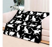 YISUMEI Cat Blanket Throw,Black Cats Blanket Gift, Soft Cozy Flannel Pet Lovers Throw Blanket for Sofa Couch Bed Decor（150 x 200 cm）