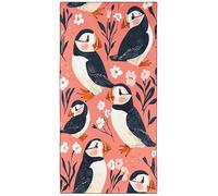 YISUMEI Cute Puffin Bird Beach Towel - Large 180x90cm, Quick-Dry Microfiber Towel with Carry Bag, Super Absorbent & Sand-Free Lightweight Travel Towel for Beach, Gym, Pool