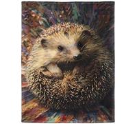 YISUMEI Hedgehog Stretching Throw Blanket for Couch Sofa Bed, Soft Fluffy Warm Fleece Blanket for Adults and Kids, 150x200 cm