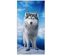 YISUMEI Husky Sled Dog Beach Towels for Adults Extra Large 180 x 90 cm, Microfibre Quick Dry Towel for Travel Swimming Camping Sports