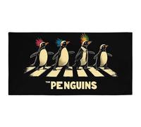 YISUMEI Mohawk Penguin Beach Towel - Large 180x90cm, Quick-Dry Microfiber Towel with Carry Bag, Super Absorbent & Sand-Free Lightweight Travel Towel for Beach, Gym, Pool