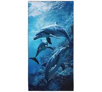 YISUMEI Ocean Dolphins Beach Towels for Adults Extra Large 180 x 90 cm, Microfibre Quick Dry Towel for Travel Swimming Camping Sports