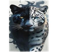 YISUMEI Panther Snow Leopard Throw Blanket for Couch Sofa Bed, Soft Fluffy Warm Fleece Blanket for Adults and Kids, 150x200 cm