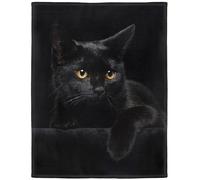 YISUMEI - Soft Fleece Blanket - Black Cat, 125 x 150 cm Throw Suitable for Sofa or Bed