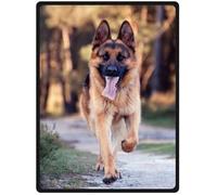 YISUMEI - Soft Fleece Blanket - Cute Pet German Shepherd Dog,80 x 120 cm Throw Suitable for Bed or Sofa