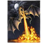 YISUMEI - Soft Fleece Blanket - Fire Breathing Dragon,150 x 200 cm Throw Suitable for Bed or Sofa