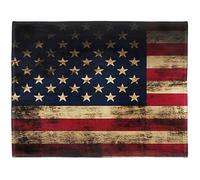 YISUMEI - Soft Fleece Blanket - Vintage American Flag Grunge, 150 x 200 cm Throw Suitable for Sofa or Bed