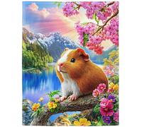YISUMEI Soft Warm Fluffy Fleece Throw Blanket for Couch Sofa Bed, Guinea Pig and Cherry Lake Scene, 125 x 150 cm