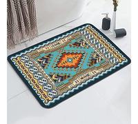 YISUMEI Southwest Native American Bathroom Mat, Non-Slip Super Absorption Bath Carpet with Rubber Backing, Fit Under Bathroom Doormat Floor Rugs for Shower Buthtub Sink, 16"x24"