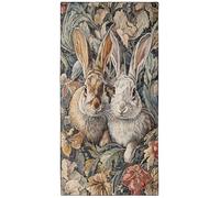 YISUMEI Two William Morris-Style Rabbits Beach Towel - Large 180x90cm, Quick-Dry Microfiber Towel with Carry Bag, Super Absorbent & Sand-Free Lightweight Travel Towel for Beach, Gym, Pool