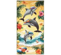 YISUMEI Vacation Dolphins Beach Towels for Adults Extra Large 180 x 90 cm, Microfibre Lightweight Quick Dry Towel for Swimming Pool Cruise Travel Sports Camping