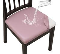 YISUN Waterproof Chair Covers Set of 4, PU Leather Dining Chair Seat Covers Washable Removable with Fixing Buckle hairs Seat Protectors Cover for Dining Room Kitchen