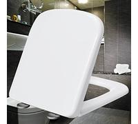 YISUPP Soft Close Toilet Seat White Luxury Square Toilet Seats Top-Fixing Simple Top Fixing Sturdy Anti-Bacterial Toilet Lid, Fit Standard Square Toilet,white-36 * 45cm
