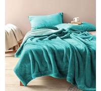 YISURE Waterproof Reversible Blanket Bed Cover 80''x60'', Leakproof Protector Cover to Protect Bed Mattress, Sofa, Couch from Pee & Spills, Soft Flannel (Green)