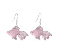 YISXVD 3D Cute Transparent Resin Goldfish Dangle Drop Earrings Simulation Fish Earrings for Women Statement Jewelry, L, Resin, No Gemstone