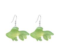YISXVD 3D Cute Transparent Resin Goldfish Dangle Drop Earrings Simulation Fish Earrings for Women Statement Jewelry, L, Resin, No Gemstone