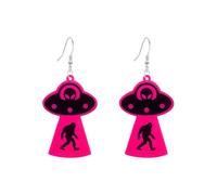 YISXVD Acrylic UFO Aliens Earrings for Women Cute Funny Creative Cartoon Alien Gorilla Drop Dangle Earrings Statement Jewelry, L, Acrylic, No Gemstone