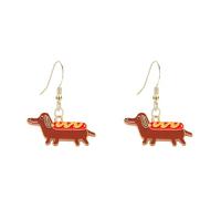 YISXVD Cute Heart Butt Corgi Dachshund Earrings Funny Sausage Dog Dangle Earrings for Women Adorable Animal Jewelry, L, Metal, No Gemstone