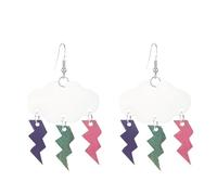 YISXVD Lightning Cloud Earrings Rainy Cloud Earrings Teardrop Tassel Cute Cloud Dangle Earrings Jewelry for Women, L, Acrylic, No Gemstone