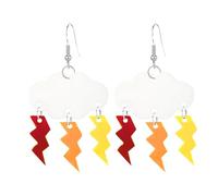 YISXVD Lightning Cloud Earrings Rainy Cloud Earrings Teardrop Tassel Cute Cloud Dangle Earrings Jewelry for Women, L, Acrylic, No Gemstone