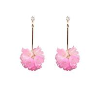 YISXVD Lily of the Valley Flower Ball Earrings Delicate White Floral Cluster Stud Earrings for Women Jewelry Spring, L, Acrylic, No Gemstone
