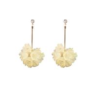 YISXVD Lily of the Valley Flower Ball Earrings Delicate White Floral Cluster Stud Earrings for Women Jewelry Spring, L, Acrylic, No Gemstone